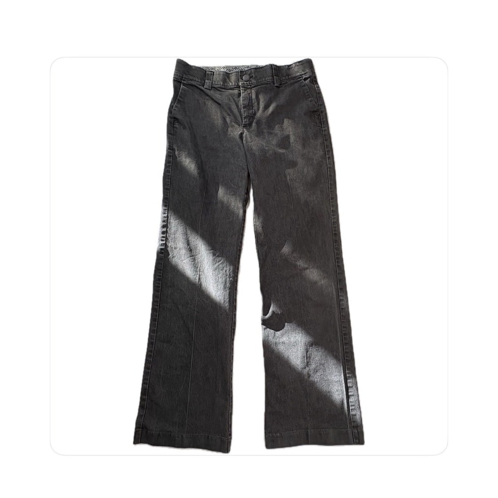 Lee Women's Jeans 10 Medium Mid Rise Flare No Gap Waist Charcoal Black Grunge
